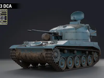 AMX-13 DCA PBR Model 3D model