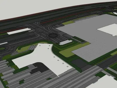 Pedestrian pathway of commercial society 3d model 3D model