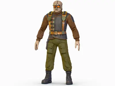 High Poly Casual Male Technician Sweater Low-poly 3D model