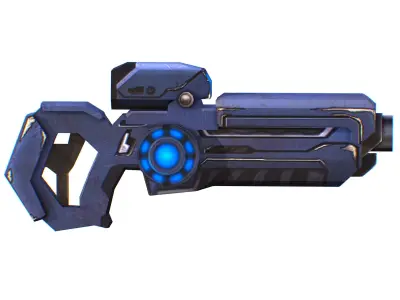 Assault rifle of the future weapon gun Nuff barrel blaster laser Low-poly 3D model