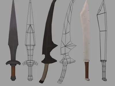 Low Poly Stylized Swords Pack Low-poly 3D model