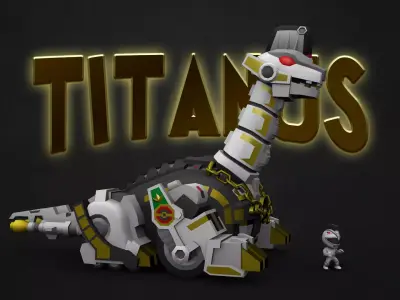 TITANUS and White Ranger Low-poly 3D model