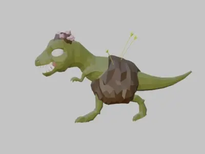 Dinosaur stone age game model Low-poly 3D model
