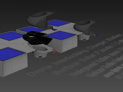 Drone Interlocking Station Charger Concept 3D model