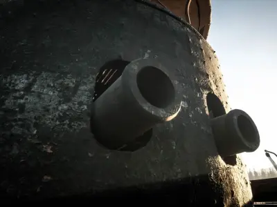 USS Monitor - Turreted Ironclad Warship 3D model