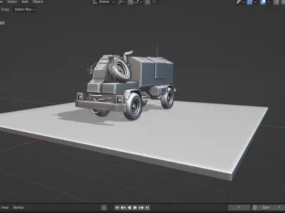 Realistic Navy Truck 3D Model Low-poly 3D model