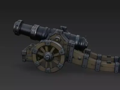 Stylized Medieval Cannon High Poly PBR - 4K Textures 3D model