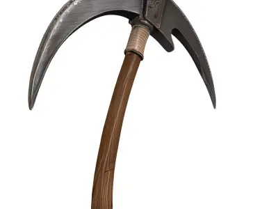Fantasy War Scythe Battle Axe 3D model