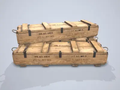  Military Chest Low-poly 3D model