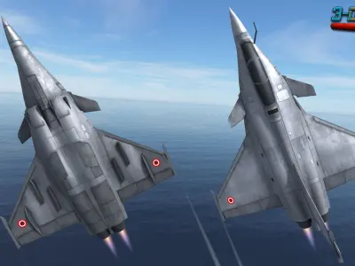 Mobile Low Poly Dassault Rafale Low-poly 3D model