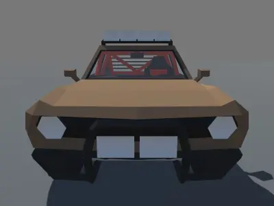 Muscle Car Trophy Truck with Interior MOBILE READY Low-poly 3D model