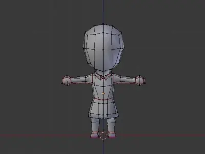 Girl char lowply Low-poly 3D model