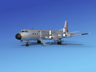 Lockheed L-188 Electra HP American Airlines 3D model