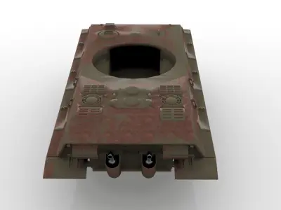 Rusting Tank wreckage Low-poly 3D model