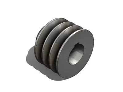 Polia Canais V 3VB 100mm F43 Groove Pulley 3D model