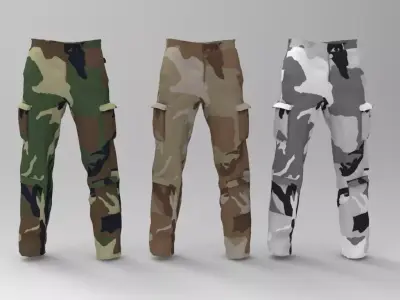 Military Pants package Low-poly 3D model