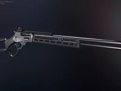 Marlin model 1895 SBL and Textures Low-poly 3D model