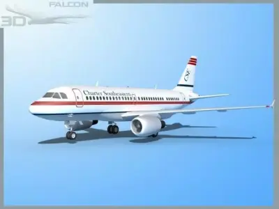 Falcon3D A319 Charter Southeastern 3D model