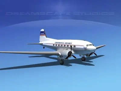 Douglas DC-3 Continental 3D model