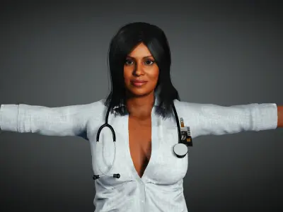 Doctor Realistic and Rigged Character Game Ready  3D model