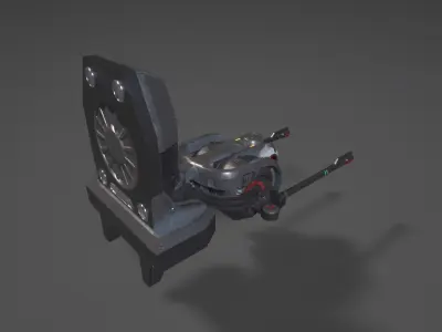 SCI FI AA CANNON Low-poly 3D model