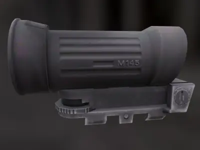 Rifle Scope Elcan M145 Low-poly 3D model