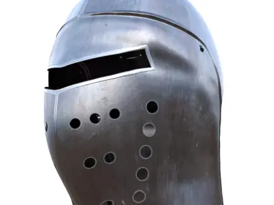 Medieval Knight Great Helm Helmet Low Poly PBR 4K Low-poly 3D model