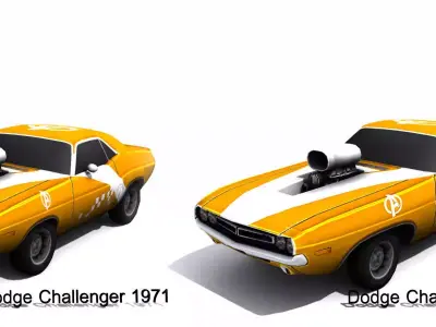 Dodge Challenger 1971 Low-poly 3D model