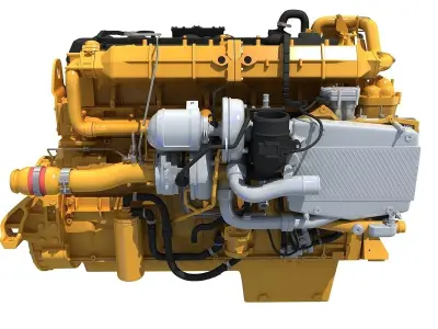 Yellow Truck Engine Cat 3D model