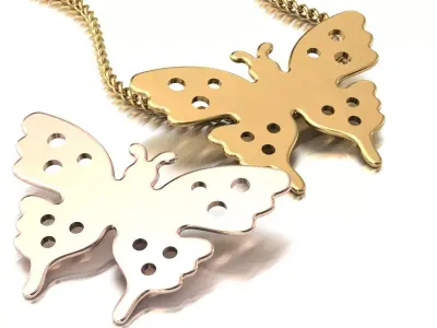 minimalist animal butterfly pendant Free 3D print model