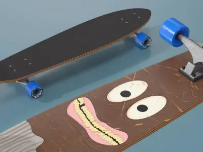 Cartoon Design Skateboards Collection 3D model