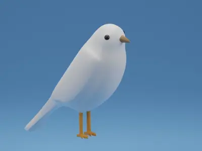 Cartoon Cute Bird Sparrow 3D model