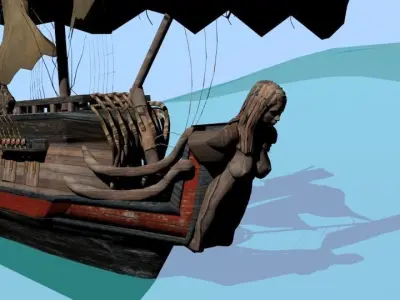 Pirate ship The Walrus Low-poly 3D model
