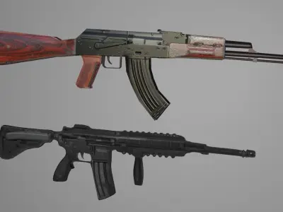 AK47 and M416 Free 3D model