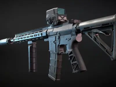 custom-ar-15-rifle 3D model
