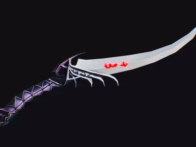 Dagger Dark Short Blade Sharpener Military Wedge Grinding Low-poly 3D model