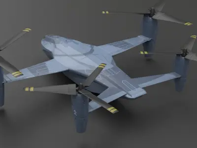Sci-fi VTOL dropship aircraft 3D model