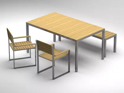 Garden Table Set 3D Model - Casa - Sole  Free 3D model