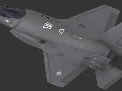 F35 A fighter jet flying in air Low-poly 3D model