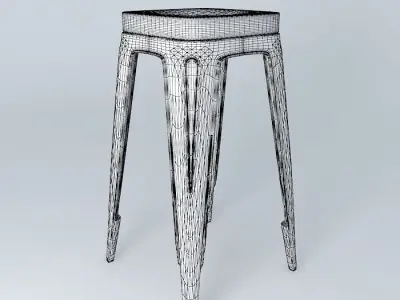 Barstool All Metal Free 3D model