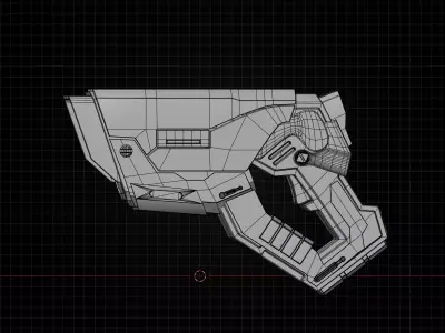 Sci-Fi Energy Pistol Futuristic Game Ready Weapon 3D model