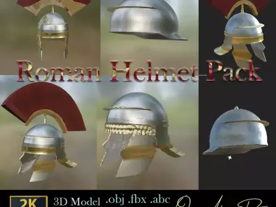 Ancient Rome Roman Helmet Pack Low-poly 3D model