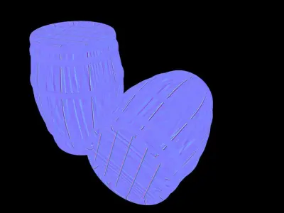 Barrel Game ready two wooden barrels Low-poly 3D model