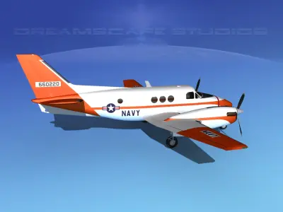 Beechcraft C-6 King Air US Navy 3D model