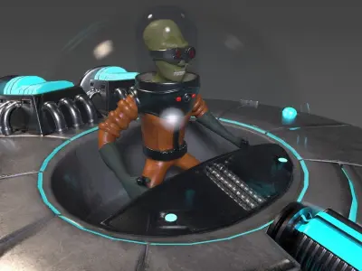 Alien Spaceship Low-poly 3D model