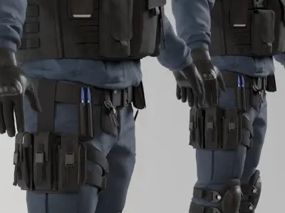 Police swat - Rigged 3D model