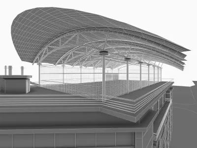 Sports Buidling 01 Low-poly 3D model