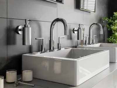  Chrome Wall Mounted Bathroom Soap Dispenser Model 