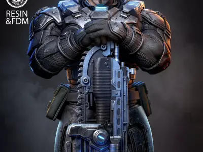 Wicked Video Games Marcus Fenix Portrait Bust 3D print model