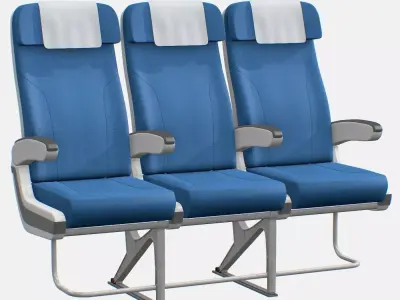 Airplane chair Low-poly 3D model